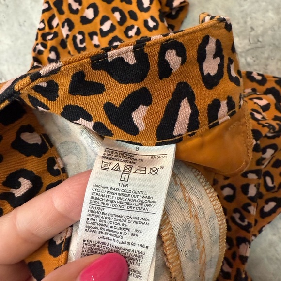 Leopard cheetah print pixie pants career wear trousers work 8 - Picture 2 of 4